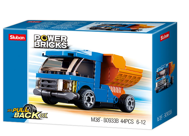 PowerBricks Pull-Back Building Brick Car Display Set