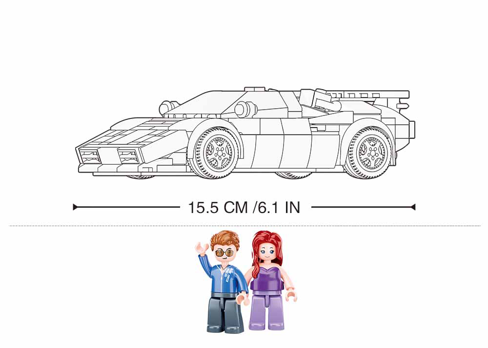 Model Bricks Sports Car Building Brick Kit (254 pcs)