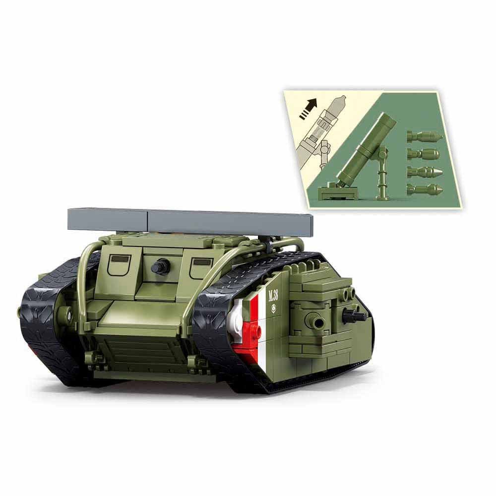 Mark V WWI Army Assault Tank Building Brick Kit (518 pcs)