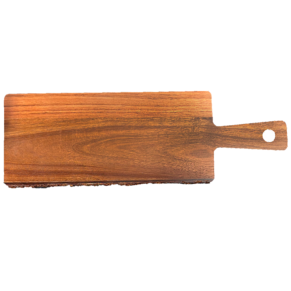 Acacia Wood Cutting Board, 18" Square Shape w/ Natural Edge