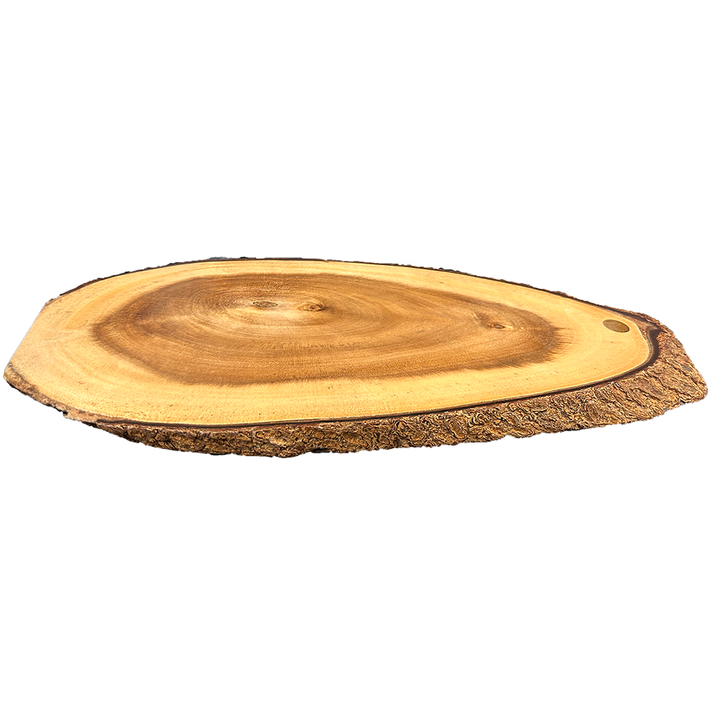 Acacia Wood Cutting Board, 16" Round Shape w/ Natural Edge