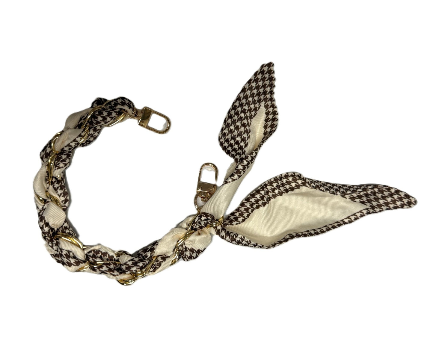 Cream and Black Lanyard 17"