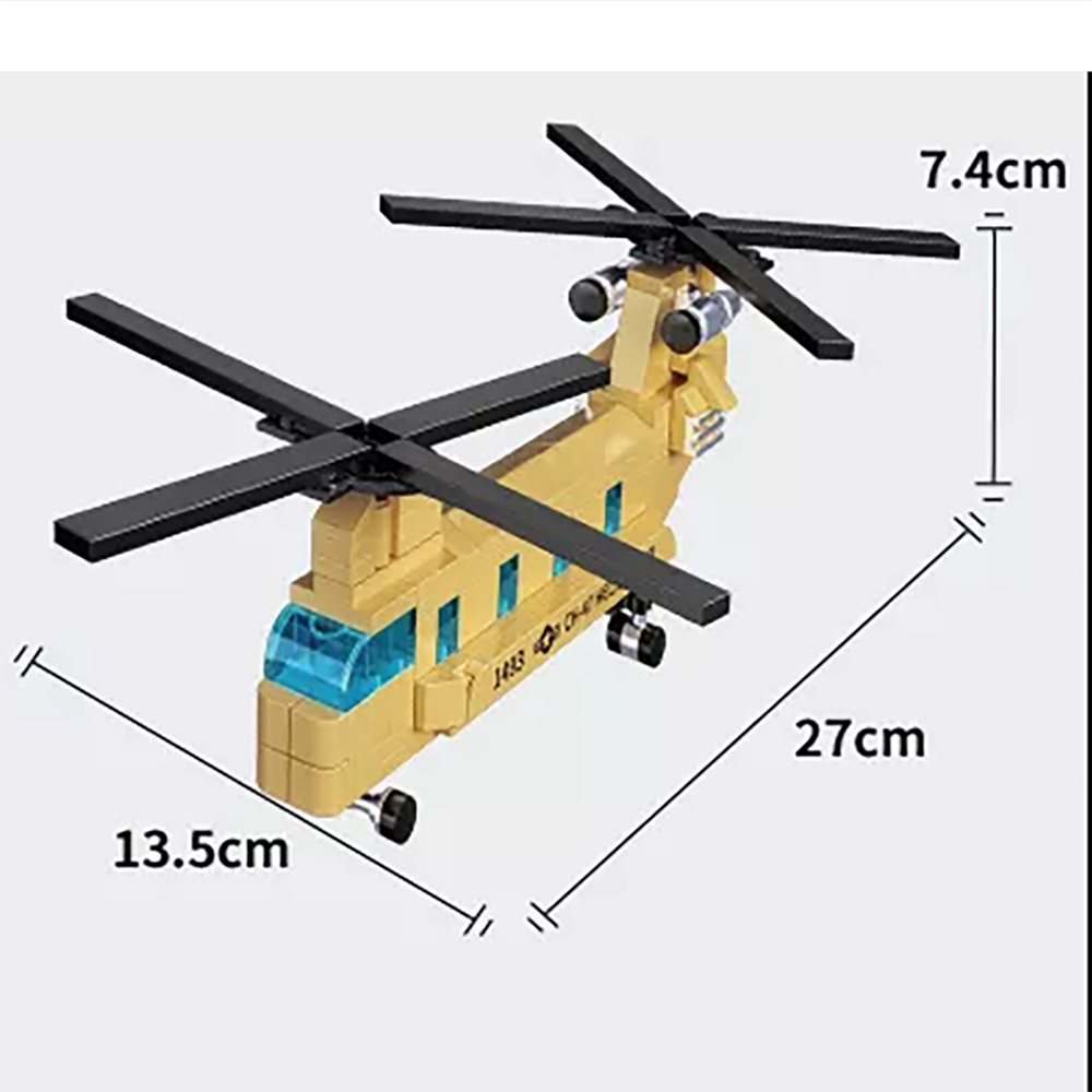 CH-47 Chinook Military Aircraft Flight Force Building Brick Kit (136 pcs)