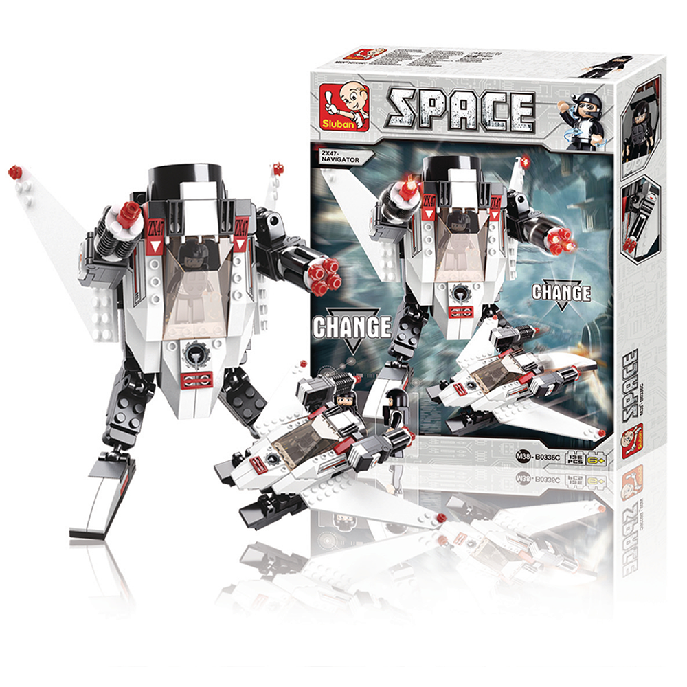 Space Transformer ZX47 Navigator Building Brick Kit (135 Pcs)