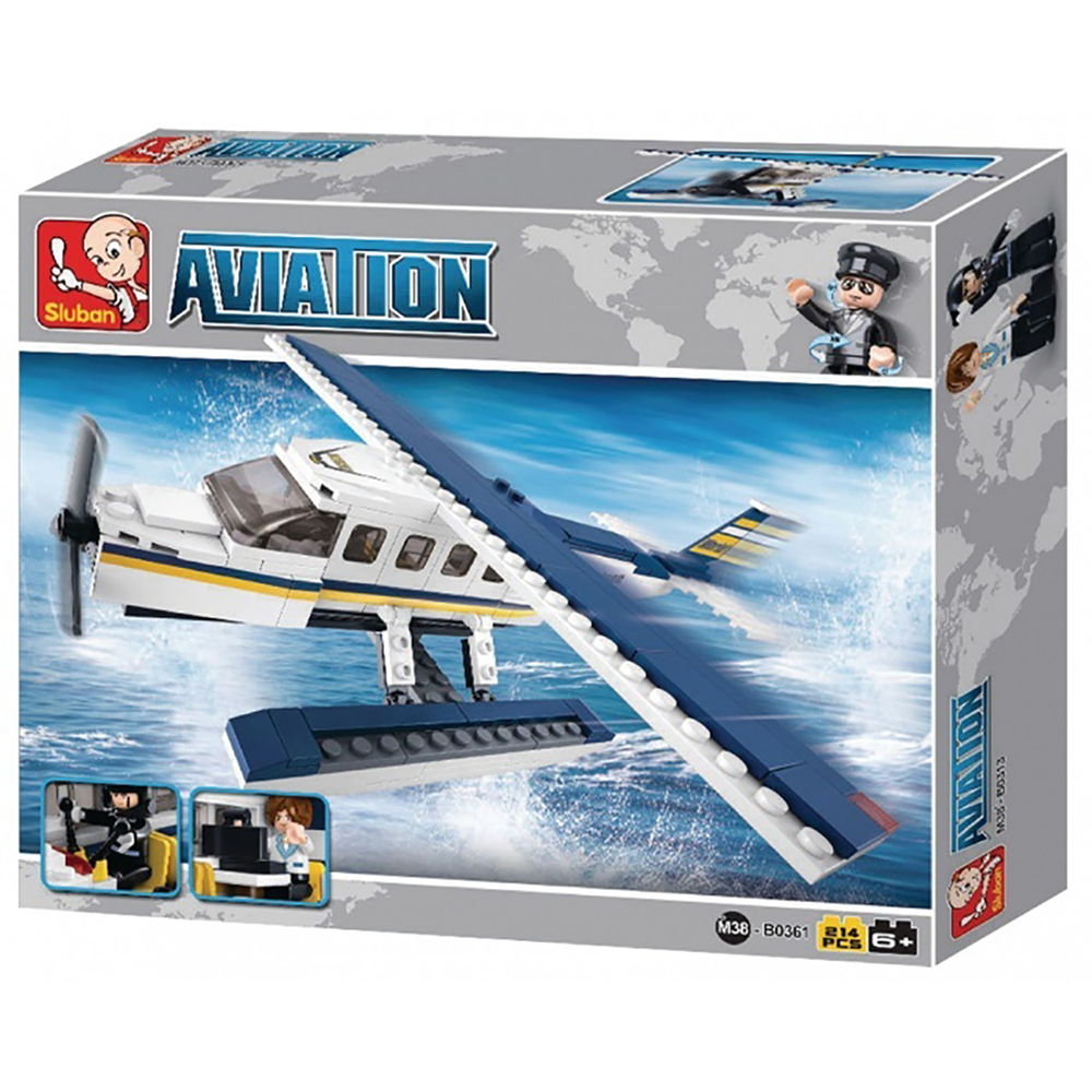 Z Seaplane Aviation Building Brick Kit (214 pcs) – Texas Toy