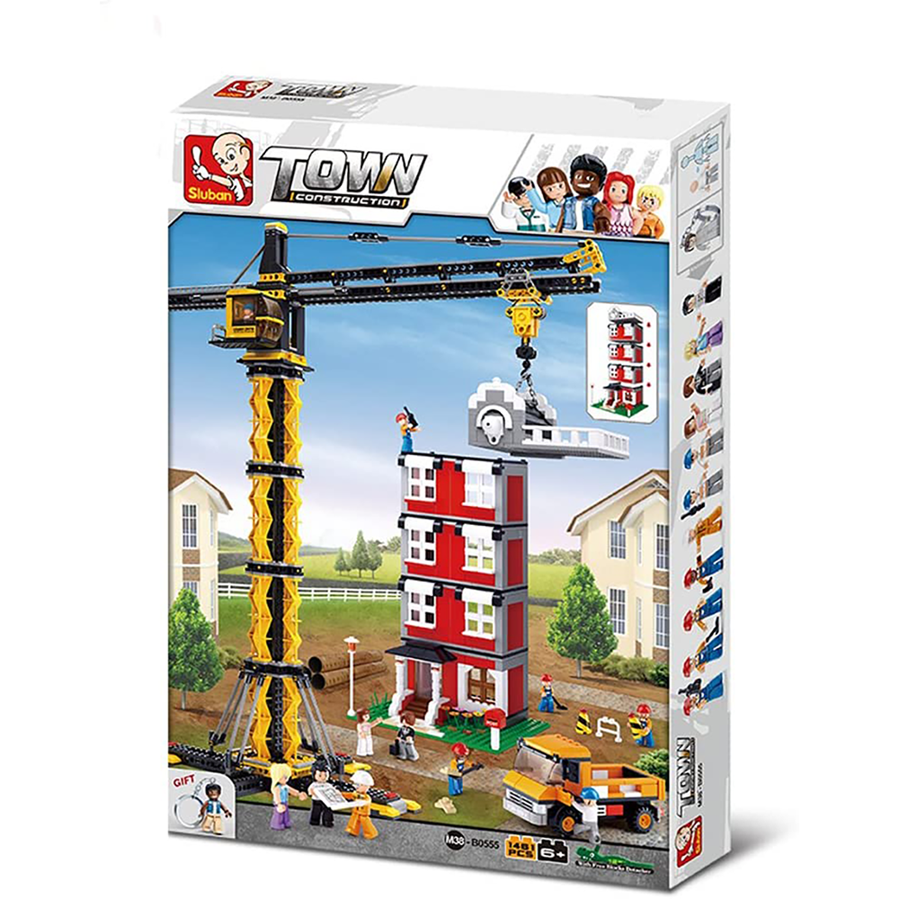 Tower Crane Construction Building Brick Kit 1461 Pcs Texas Toy