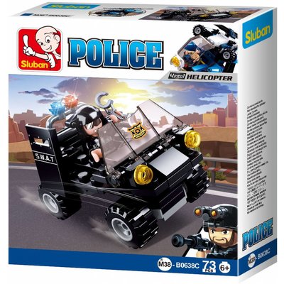 Police 4-in-1 Building Brick Display Set, x2 of each kit A-D