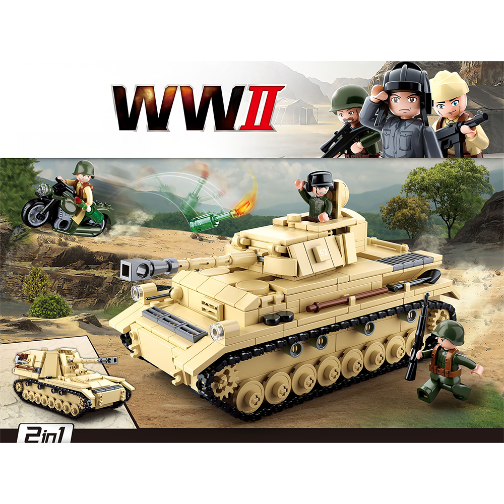 Military WW2 German Army Panzer Tank Bricks Toy