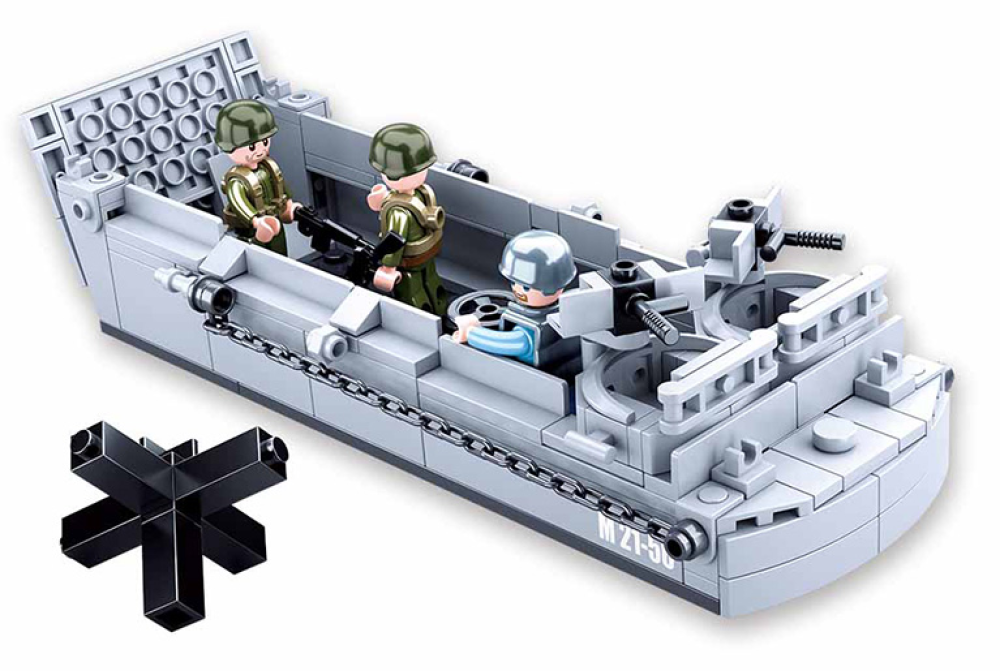 WWII D-Day Higgins Landing Craft Building Brick Kit (182 pcs)