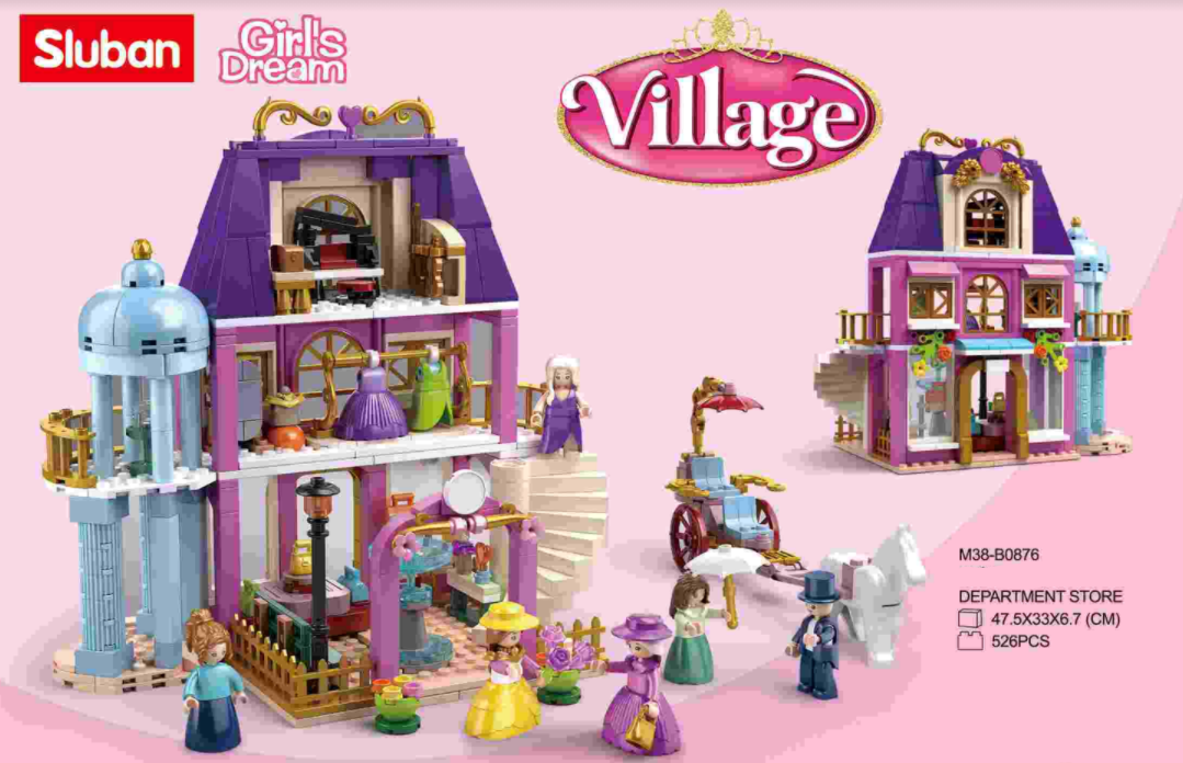 Girl's Dream Village Department Store Building Brick Kit (526 pcs)