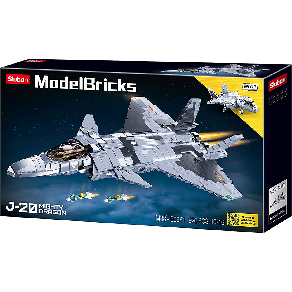 2-in-1 Fighter Jet J-20 Mighty Dragon Brick Kit (926 pcs) – Texas