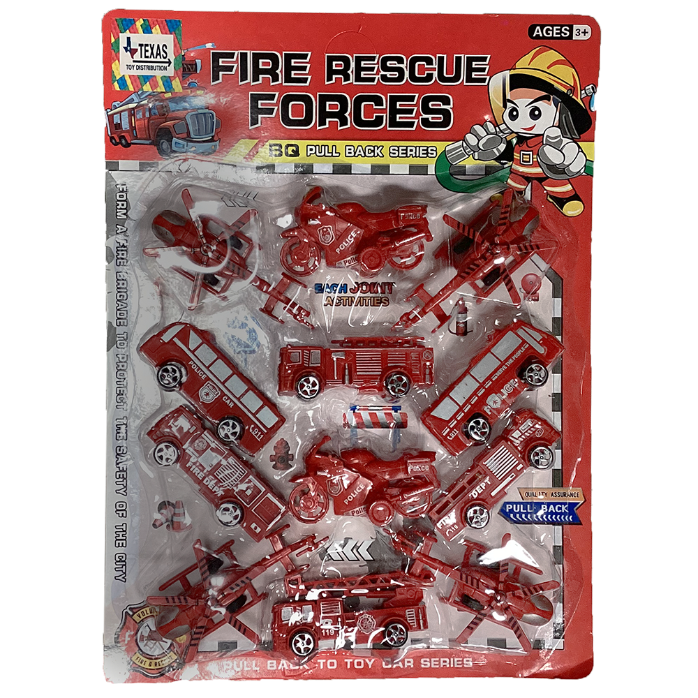 Set of 12 Pull-Back Fire Vehicles in Retail Packaging – Texas Toy  Distribution