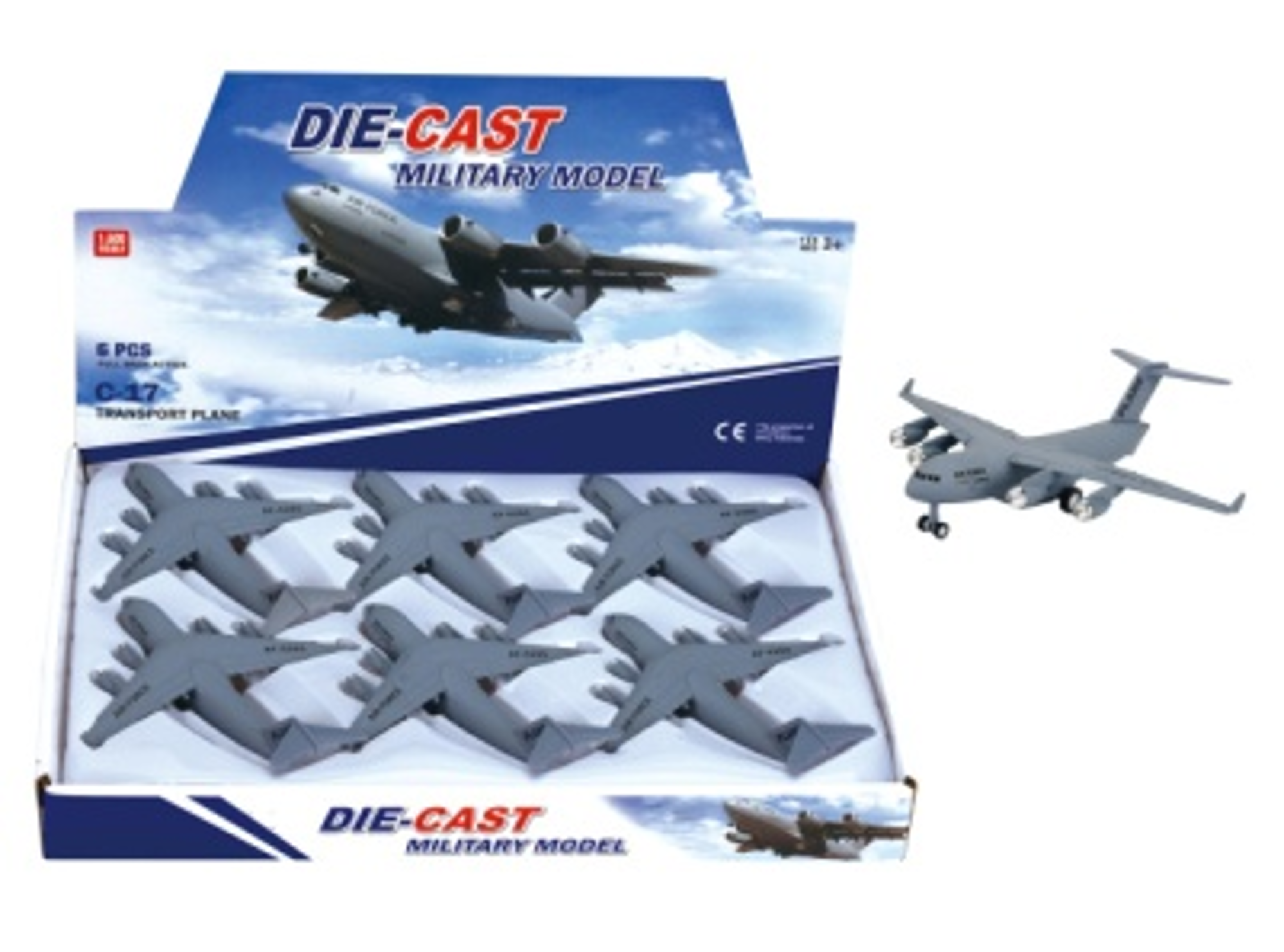 Airline Airplane Toy Box Die-Cast Military Transport Planes, X6 Unit