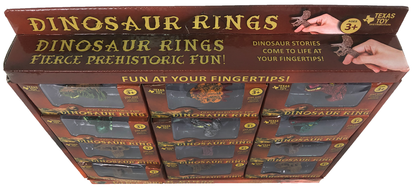 Dinosaur Ring Display Box, x12 Ring Assortment