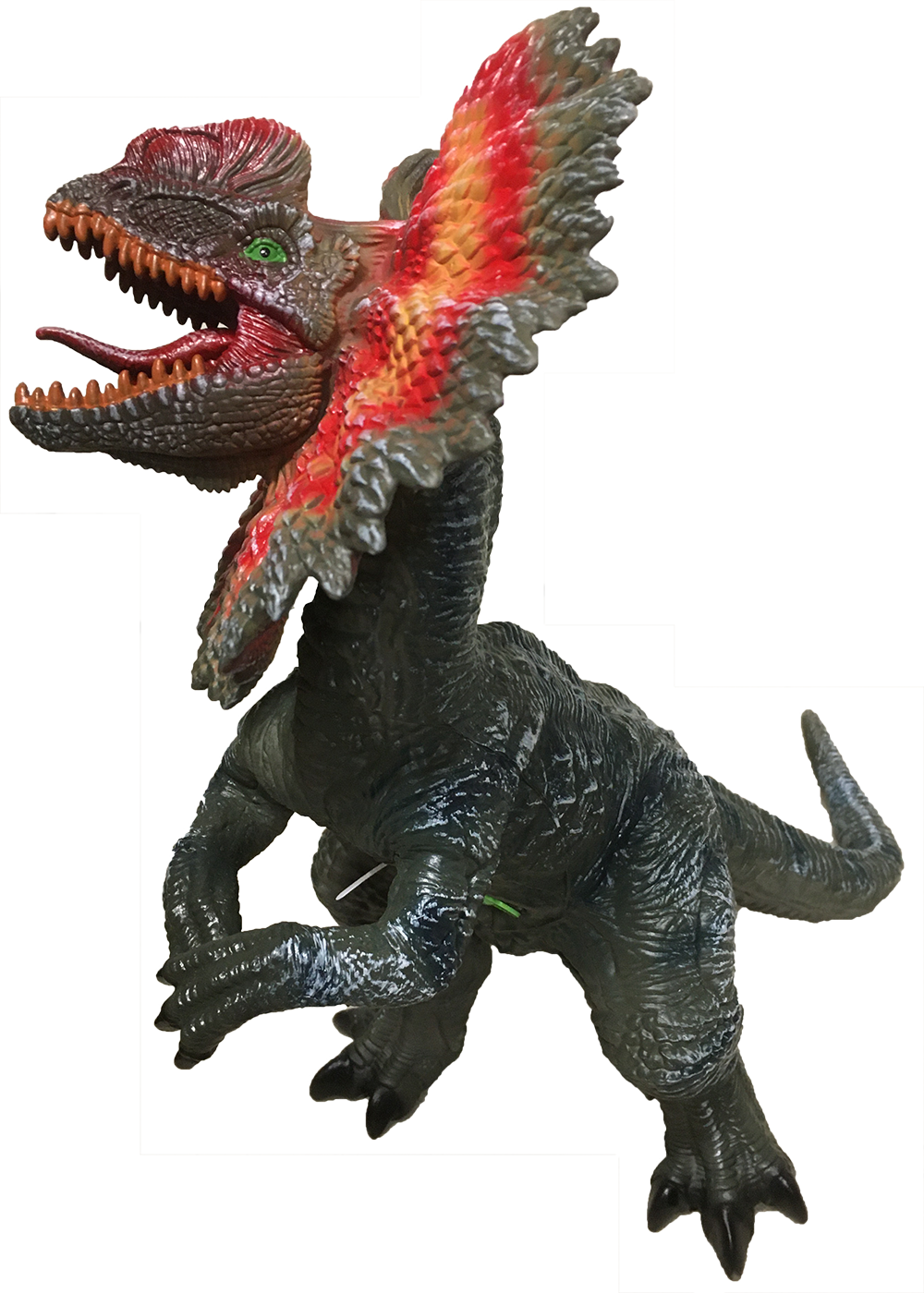 Dilophosaurus 20" Vinyl Dinosaur Figurine with Sound Effects