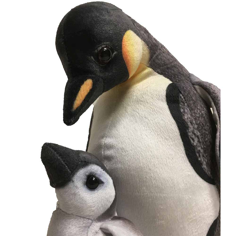 King Penguin Mom w/ Baby Plush 12" Stuffed Animal