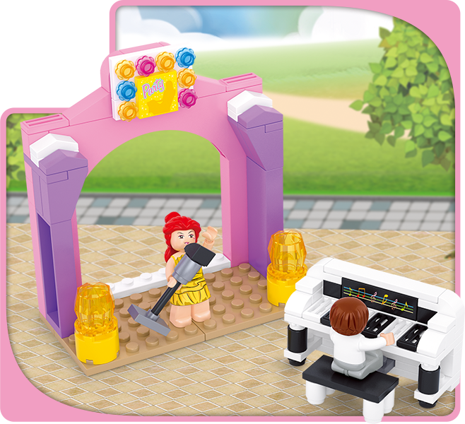 Girl's Dream Piano Solo Stage Building Brick Kit (109 pcs)
