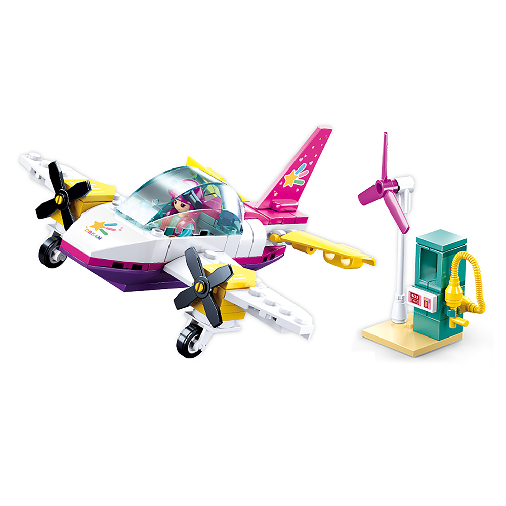 Girl's Dream Plane Building Brick Kit (111 pcs)