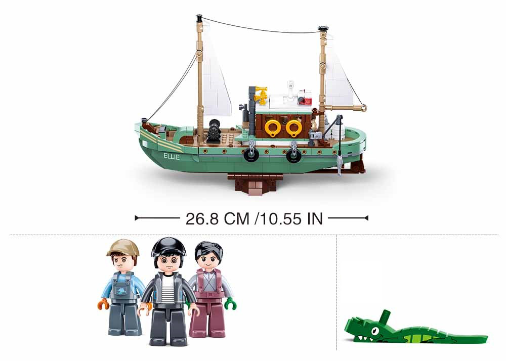 Model Bricks Fishing Sail Boat Building Brick Kit (610 pcs)