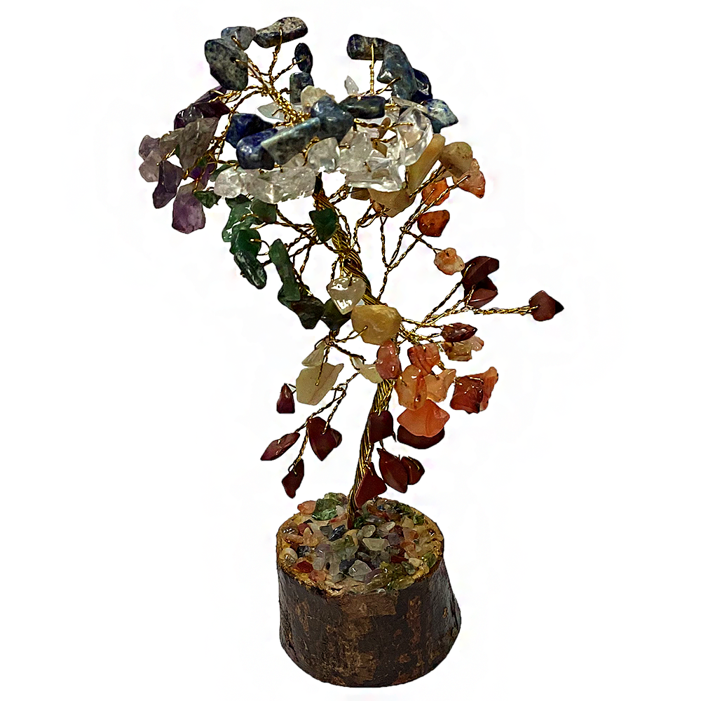 Gemstone Tree Colorful Chakra with Polished Rainbow Stones