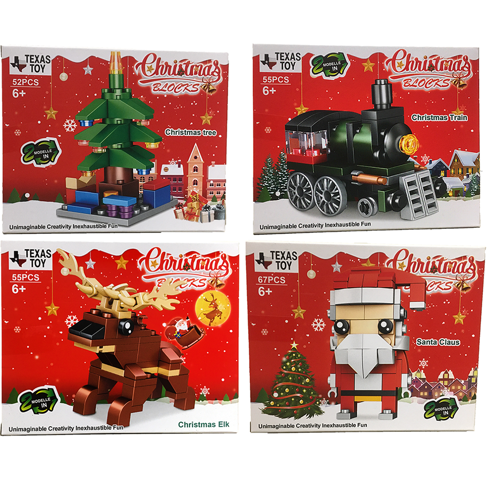 Christmas Blocks Display Set, Stocking Stuffer XMas Brick Kits