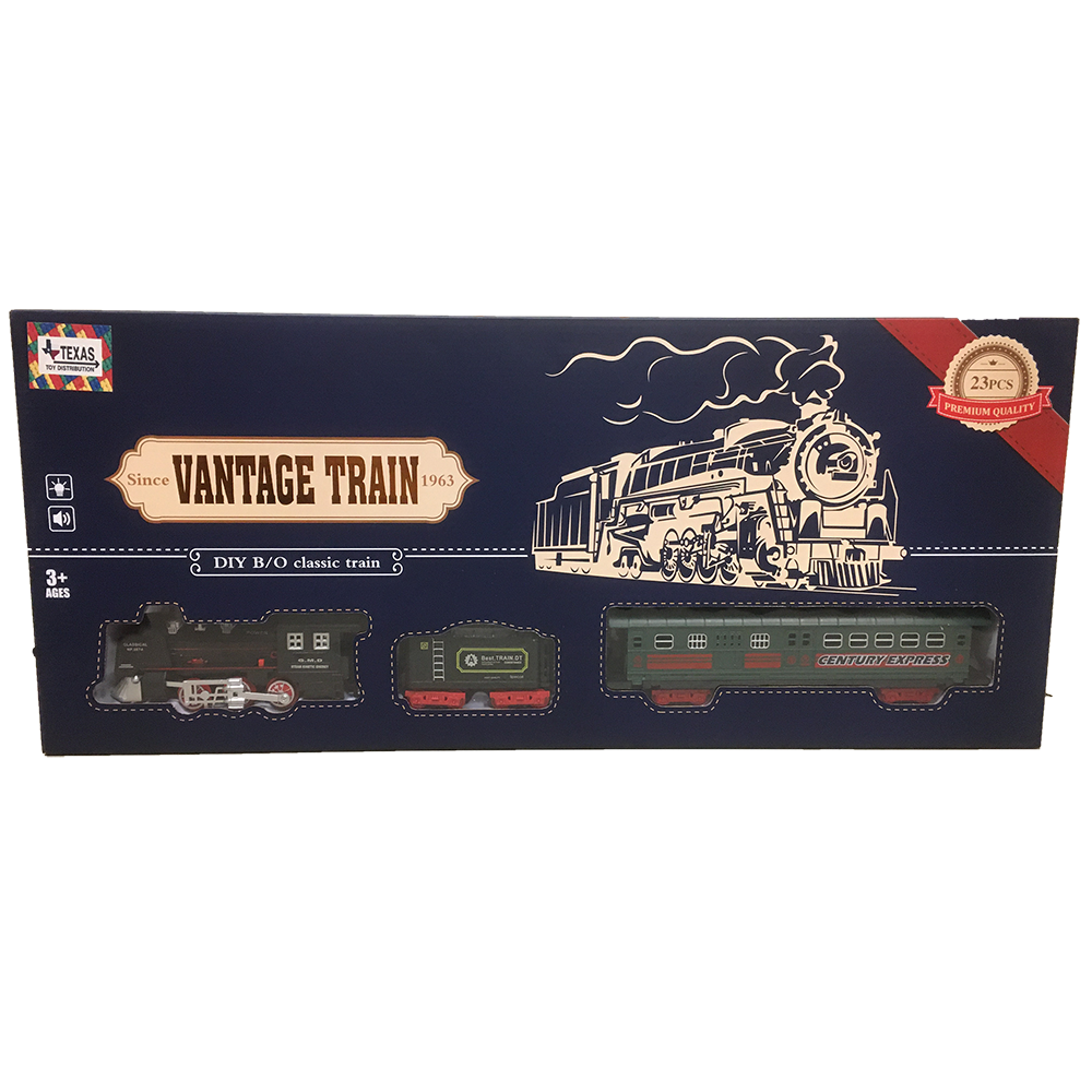 Vintage Classic Train Set with Tracks and Accessories Texas Toy