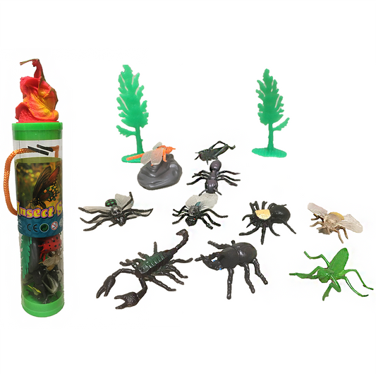 Insects 2" Figurines Bug Tube, Display Set of 12 Tubes
