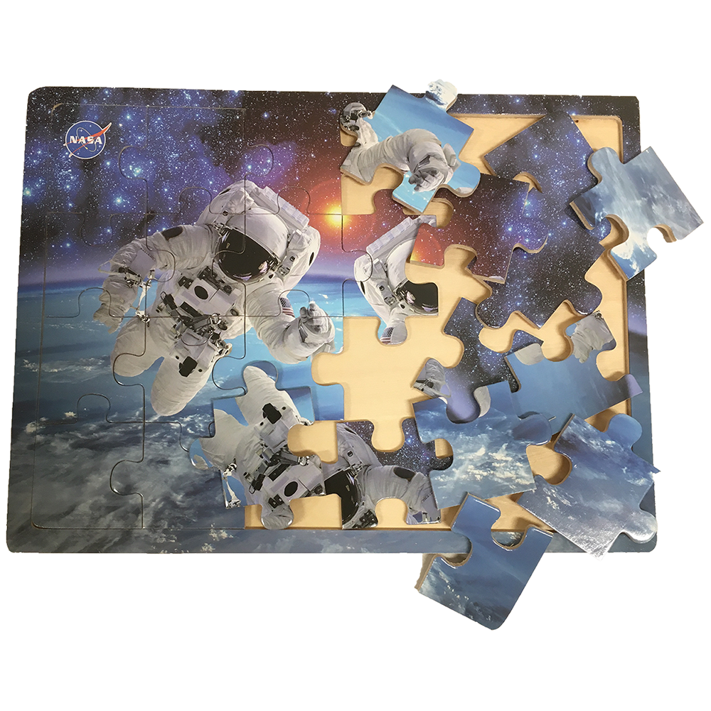 NASA Astronauts in Space Wood Jigsaw Puzzle - 24 Pcs