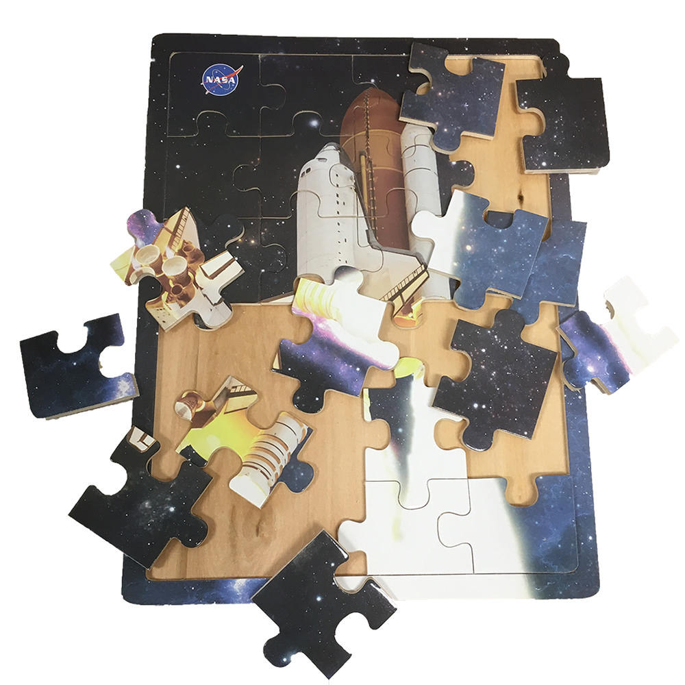 NASA Space Shuttle Stack Launch Wood 24-pc Jigsaw Puzzle