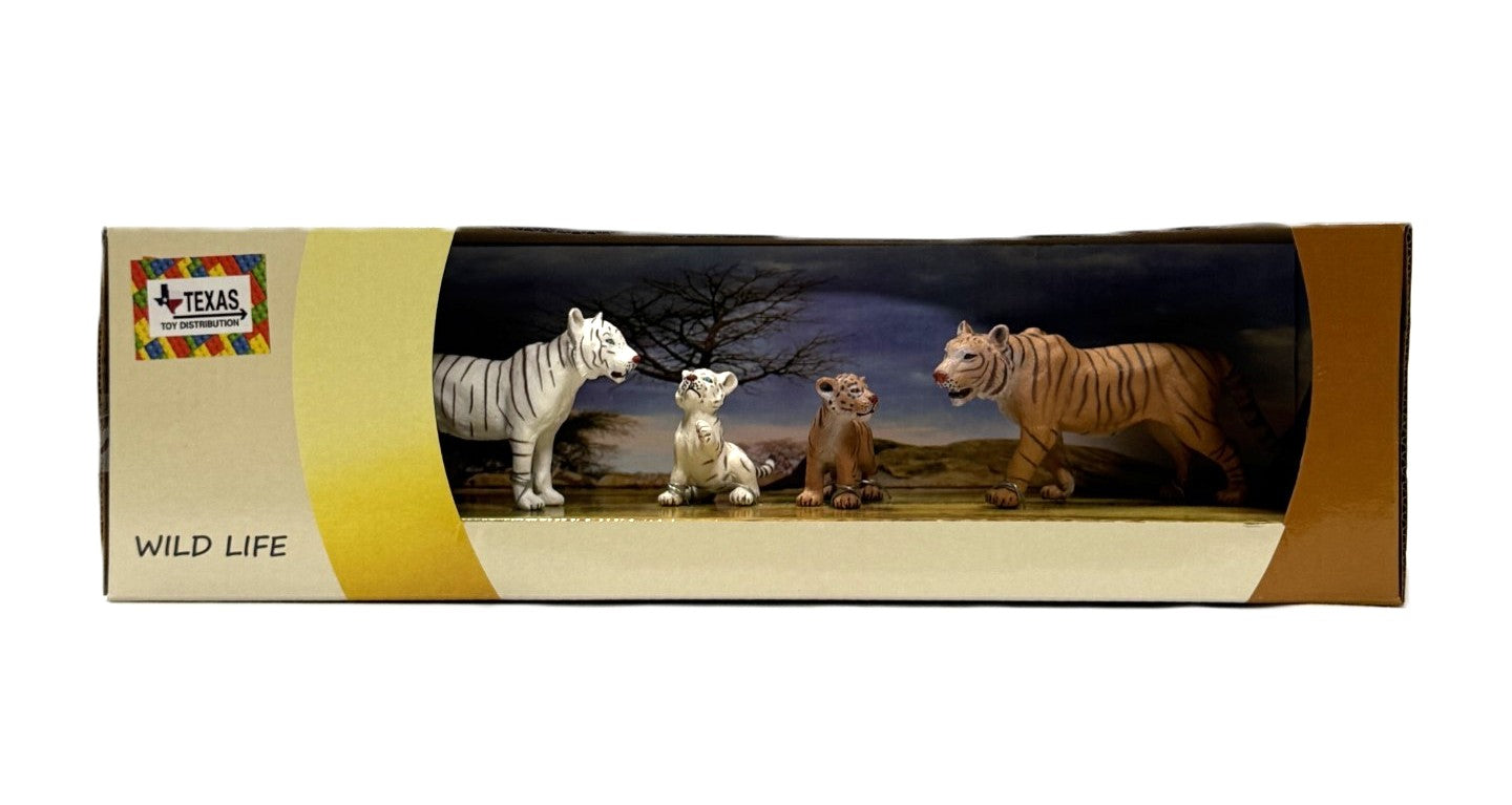 White Tiger Mama with Cub Figurine Set