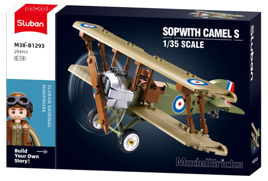 Model Bricks Sopwith Camel S Biplane Building Brick Kit (293 pcs)
