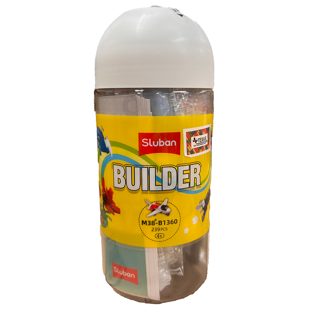 Builder Brick DIY Set with Storage Bottle, 251 pcs