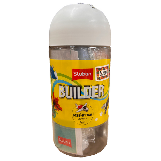 Builder Brick DIY Set with Storage Bottle, 251 pcs