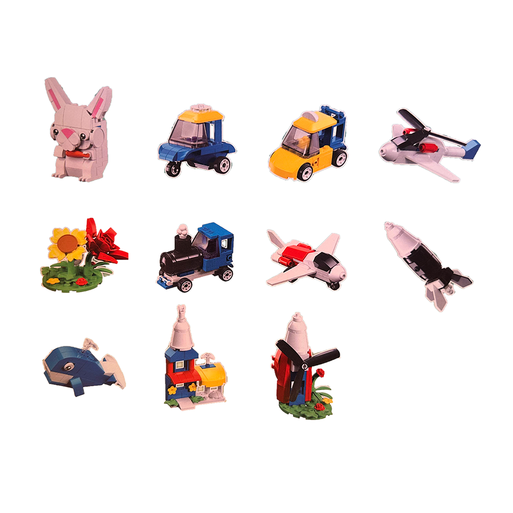 Builder Brick DIY Set with Storage Bottle, 251 pcs