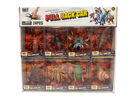 Pull-Back Insect Cars Display of 24