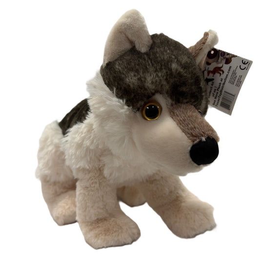 Squatting Plush Wolf 18"