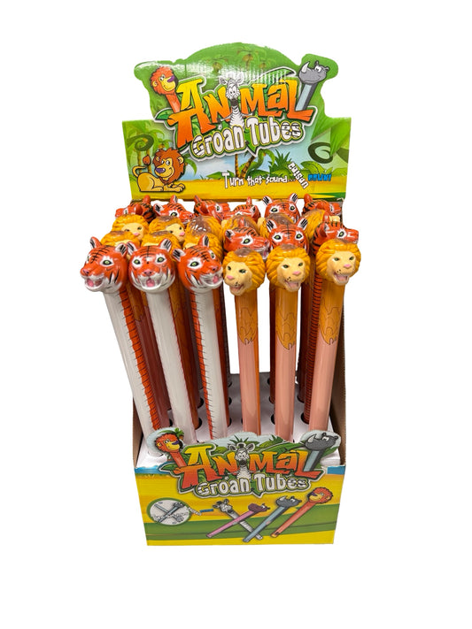 Tiger & Lion Groan Tube Display of 24