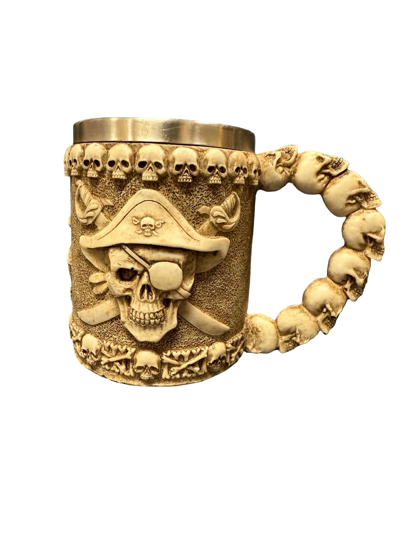 Pirate Mug w/ Skulls & Cutlass