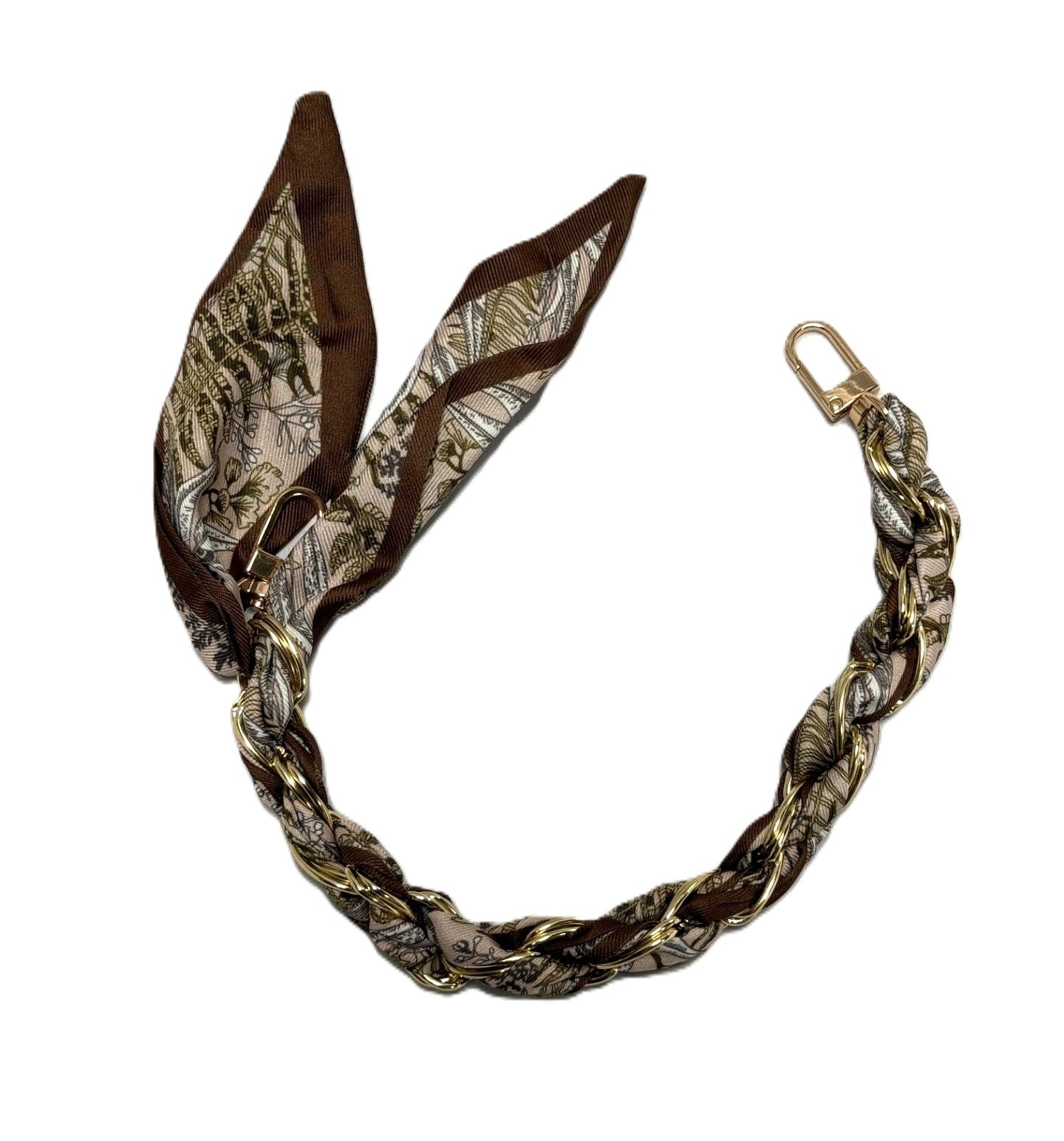 Pink and Brown Floral Lanyard 17"
