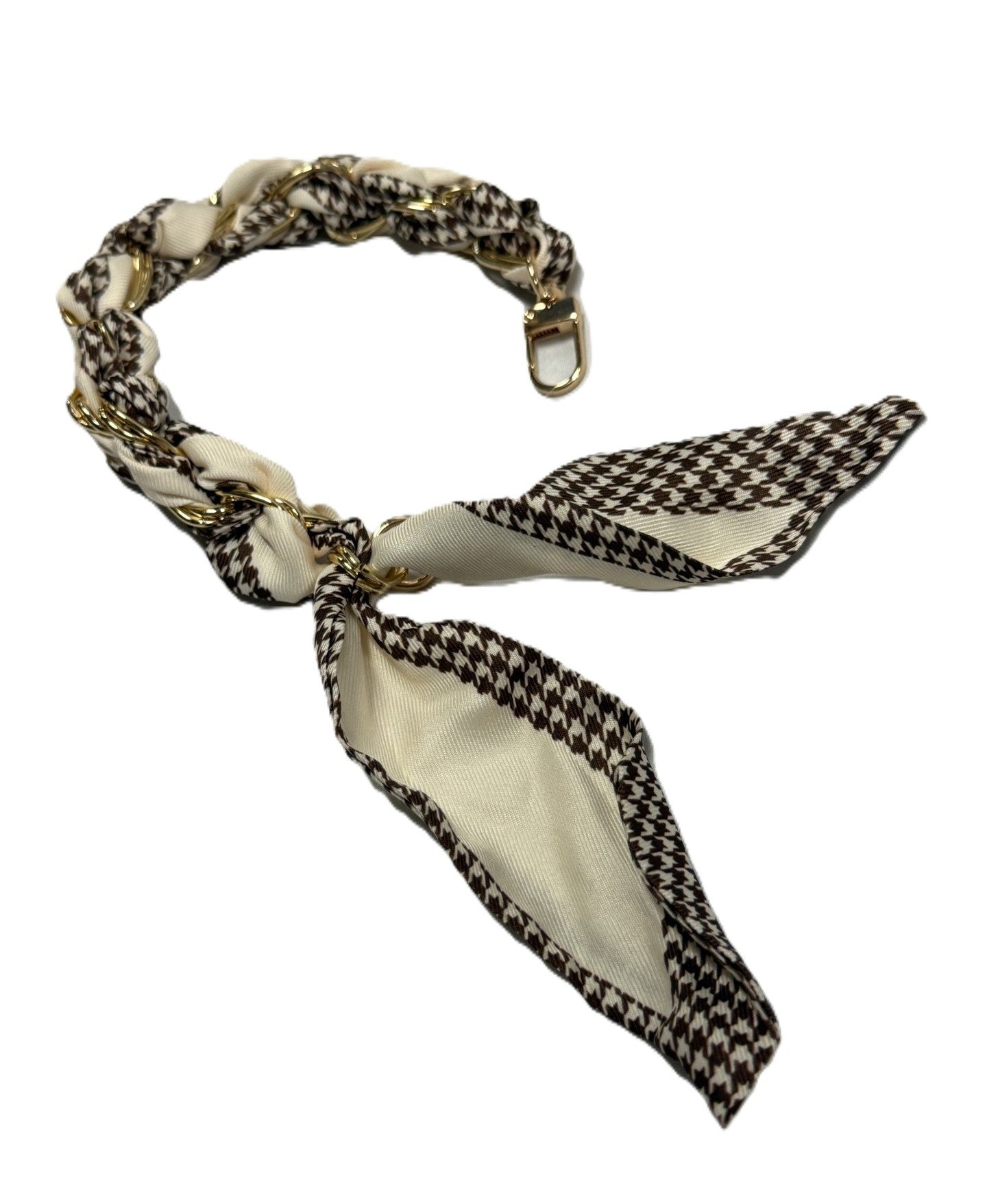 Cream and Black Lanyard 17"
