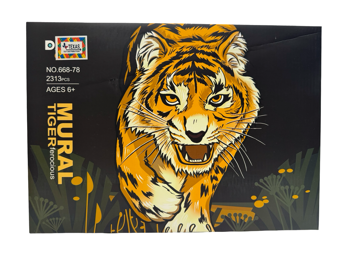 Building brick 3 Dimensional Tiger Mural