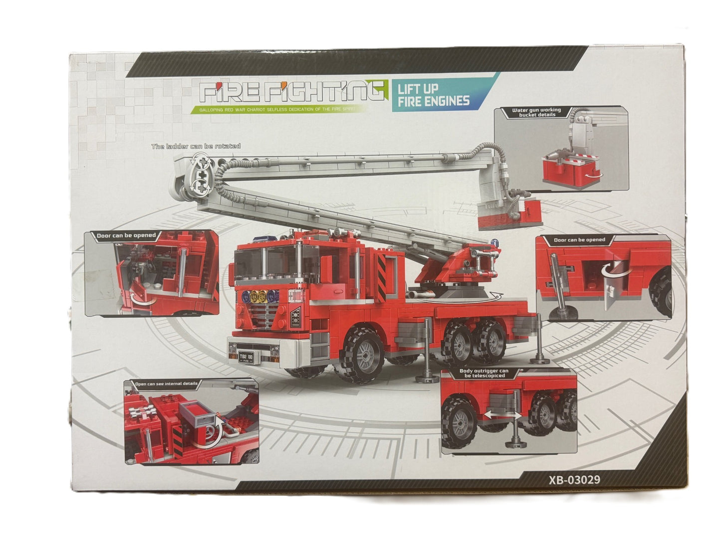 Fire Truck w/Lift Building Bricks Set