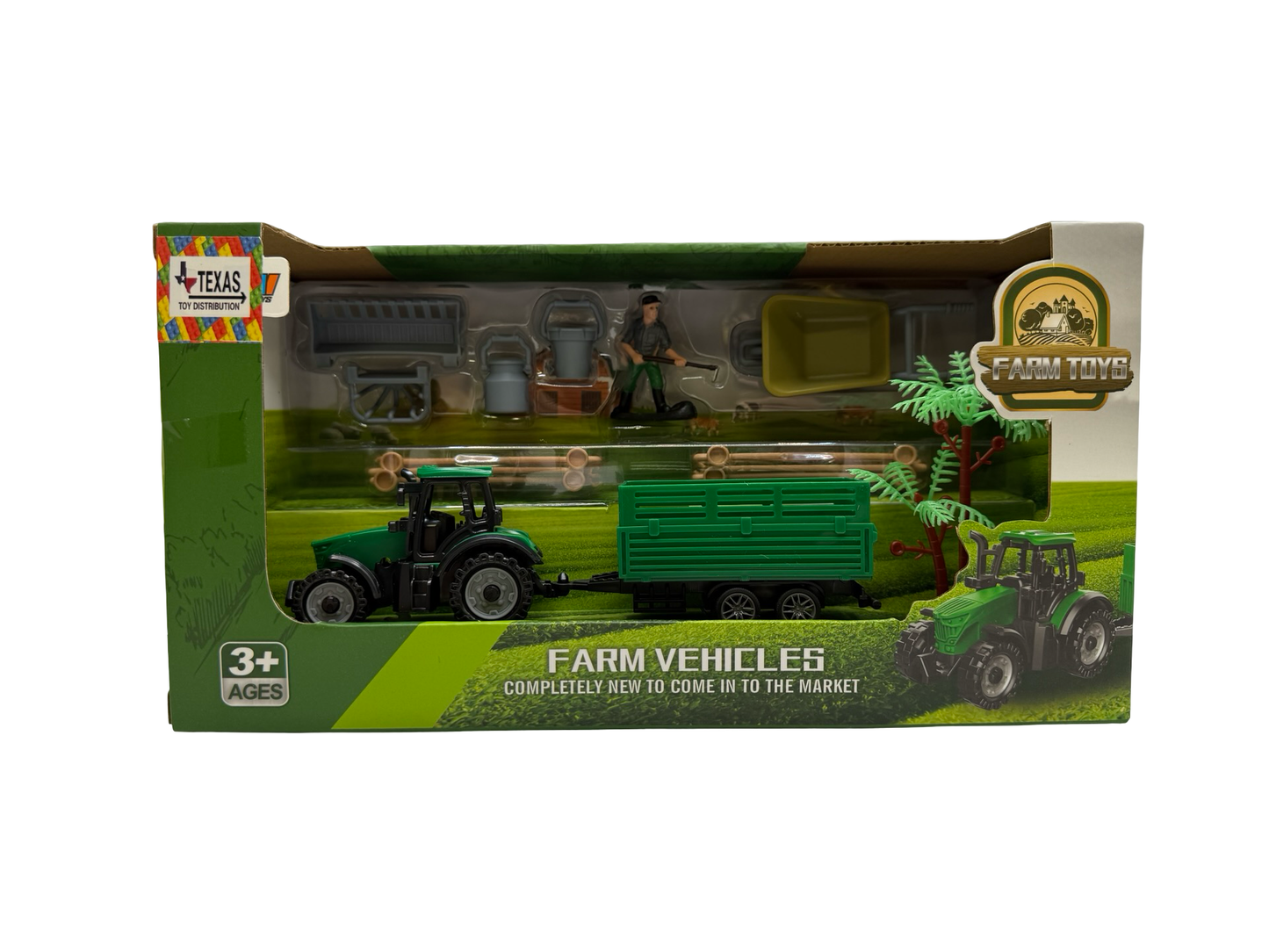 Farm tractor w/ three trailers