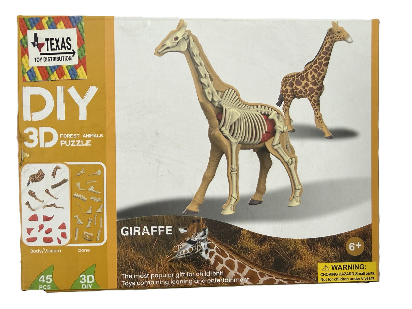 3D DIY Giraffe Body & Bone Puzzle-STEM