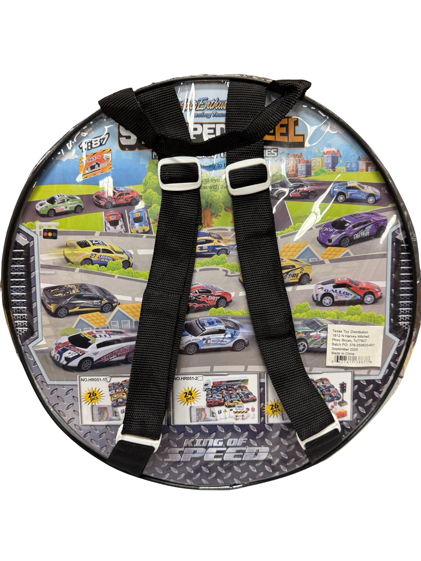 Pull-back Race Cars w/track & case