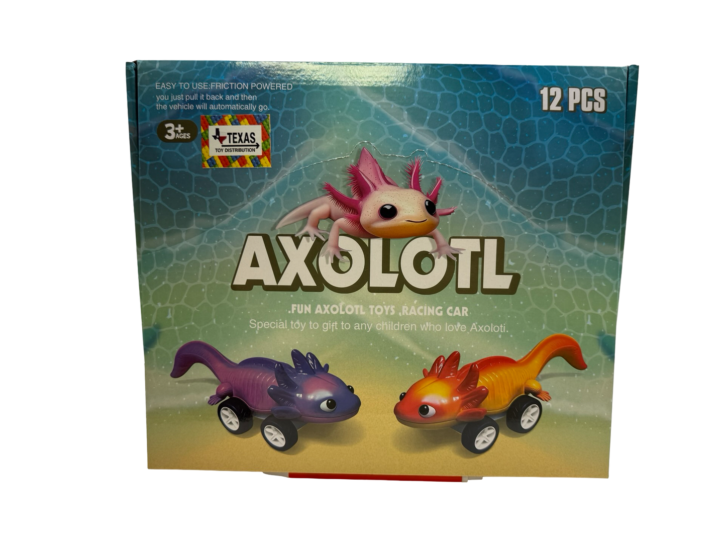 Set of 12 Axolotl pull-back cars