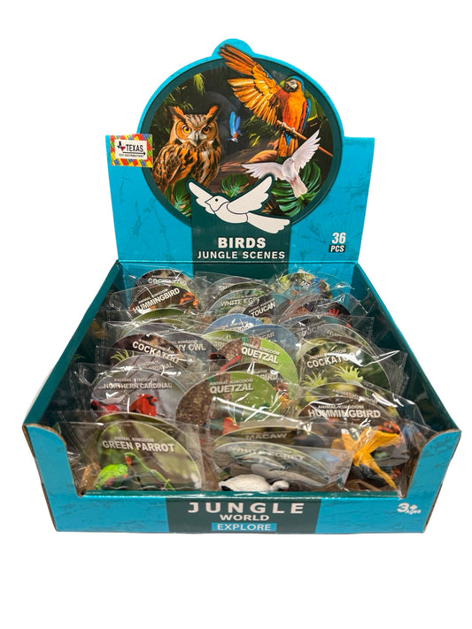 Bird Figurines Display of 36