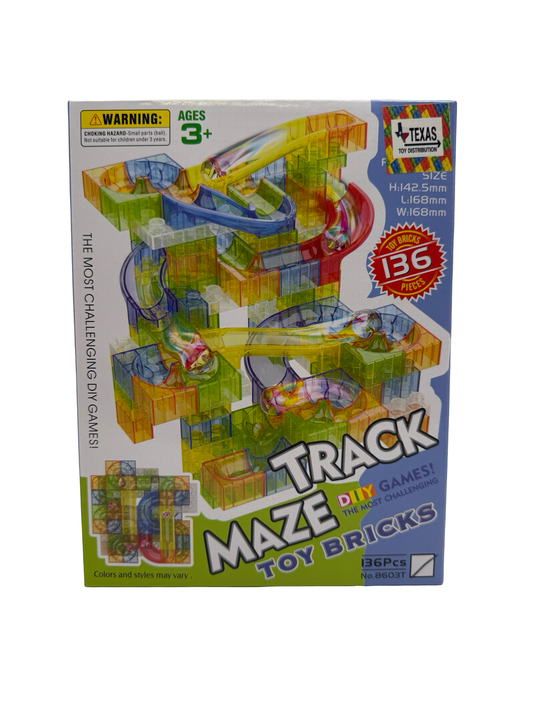 Toy Brick Marble Track Maze 136 pc