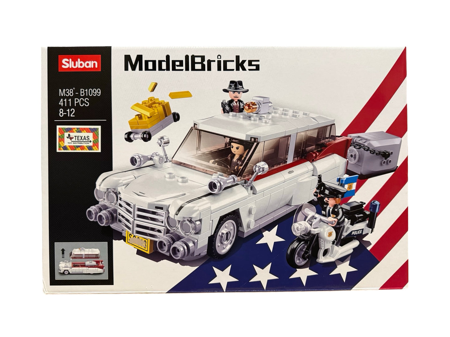 Hearse Brick set w/Police motorcycle