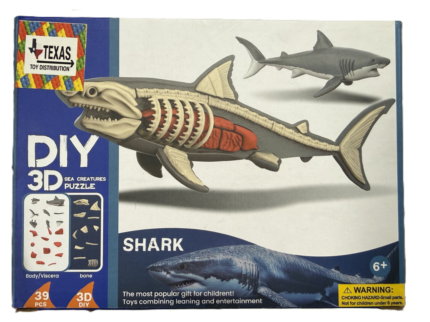 3D DIY Shark Body & Bone Puzzle-STEM